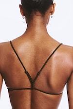 Marron foncé - Haut de bikini triangle dos nageur - 2