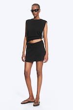 Svart - Minikjol i bomull - 0