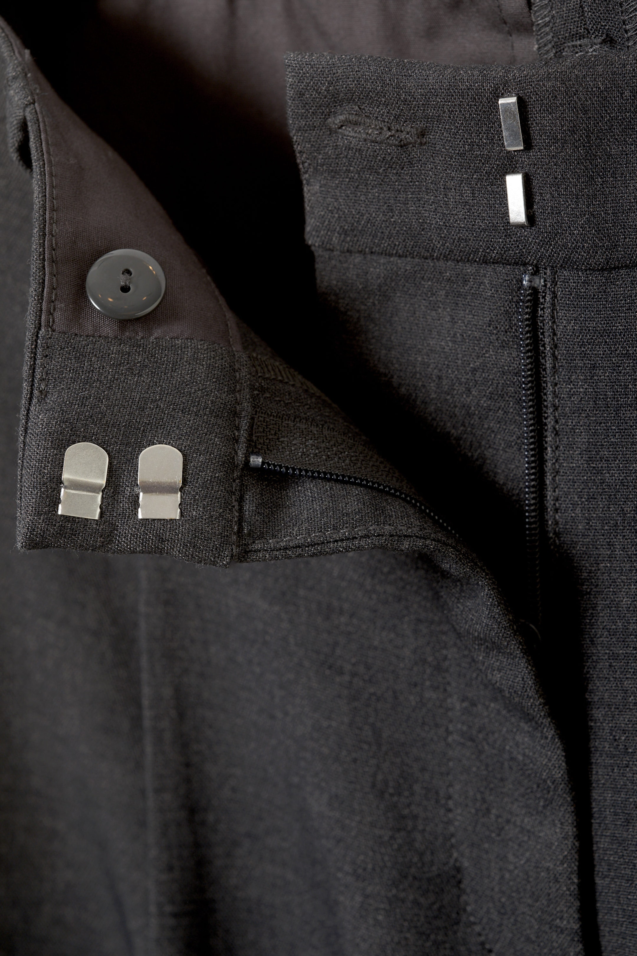 Dark Grey Melange - Low Rise Loose Pleated Suiting Trousers - 1