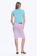 Light Purple - Layered Mesh Midi Skirt - 3
