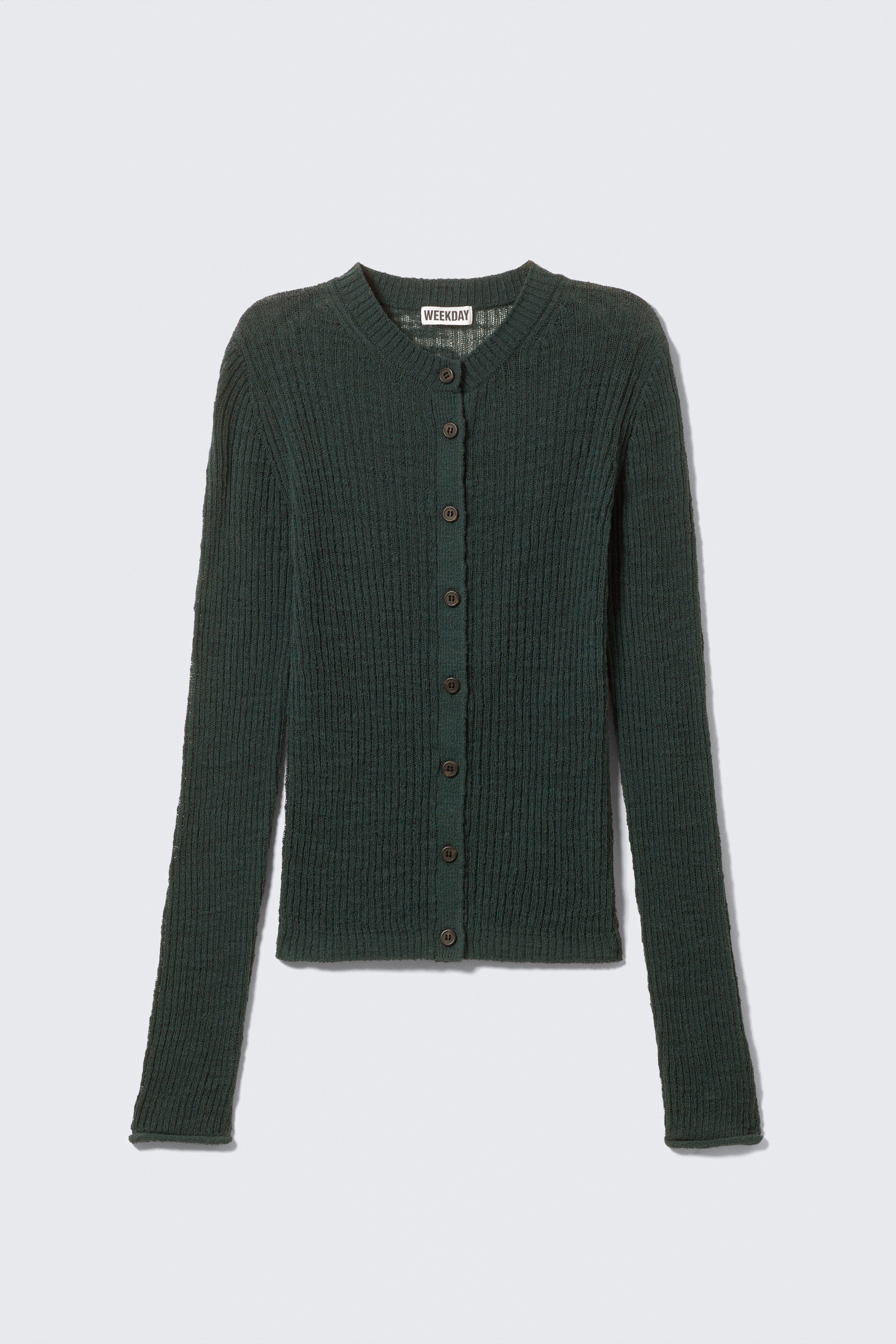 Grösseres Bild ansehen: Gerippter Cardigan mit schmaler Passform - Dunkelgrün - DAMEN | H&M CH 5
