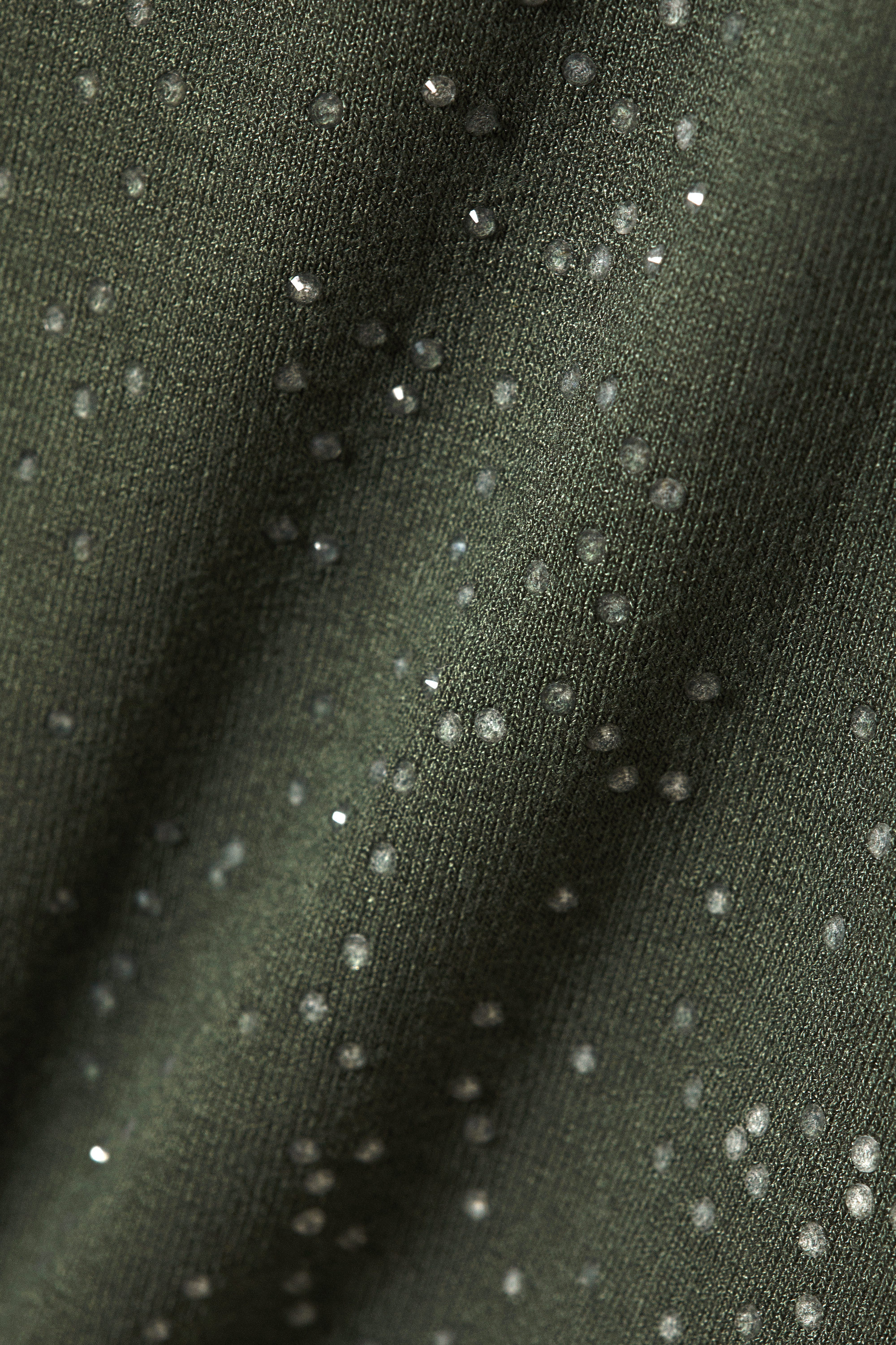 Vert kaki foncé - Haut ajusté imprimé à strass - 5