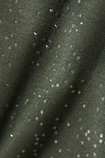 Dark Khaki Green - Slim Fit Printed Rhinestone Top - 1