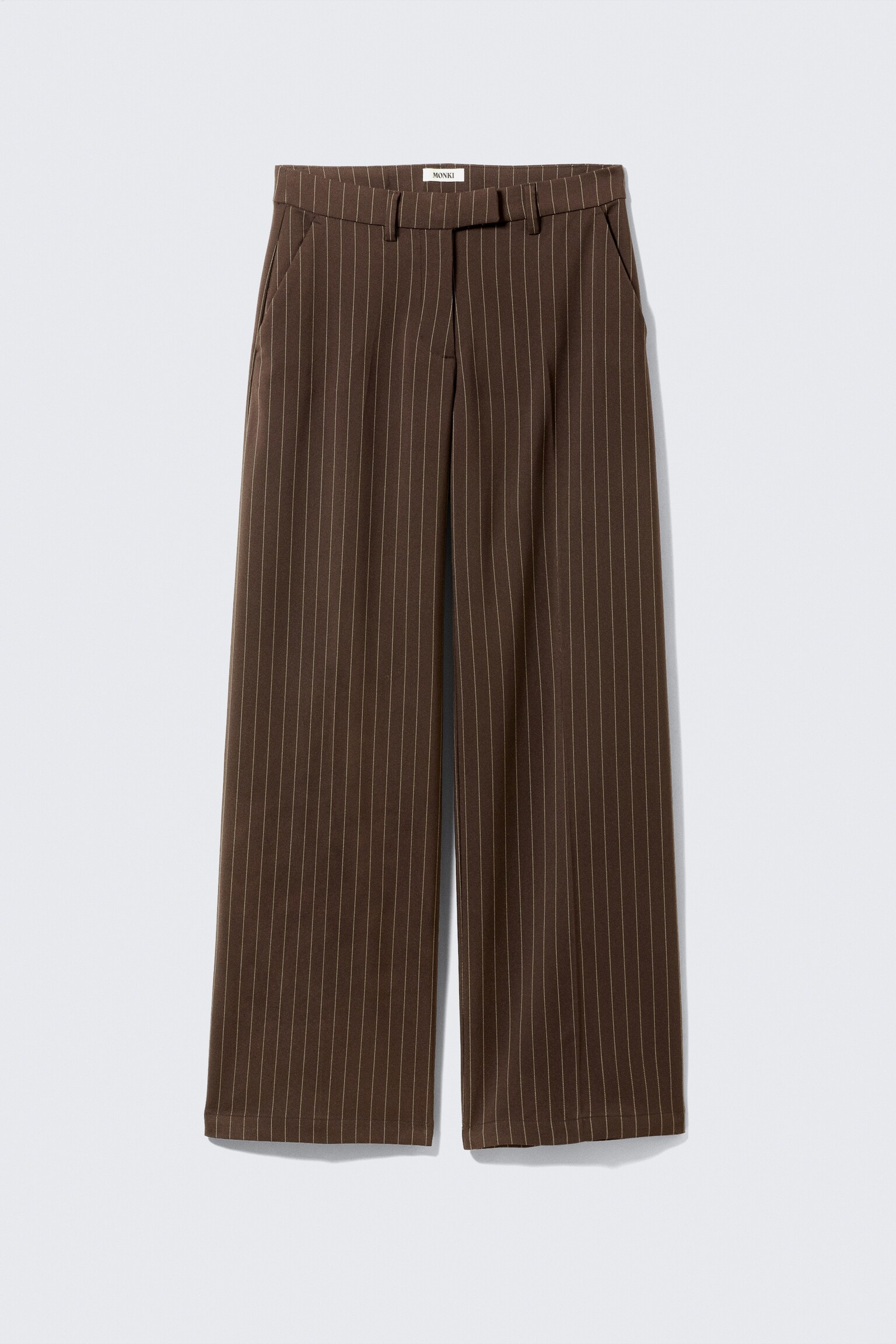 Low Rise Suiting Trousers - Brown Pinstripe/Black/Dark Grey - Glitter Pinstripe/Dark Grey Melange - 2