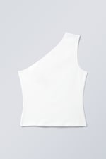 White - Cindy one shoulder tank - 0