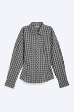 Checked Black/Grey - Waisted A-Line Shirt - 0