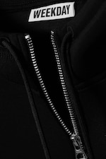 Black - Loose High-Neck Scuba Zip Hoodie - 5