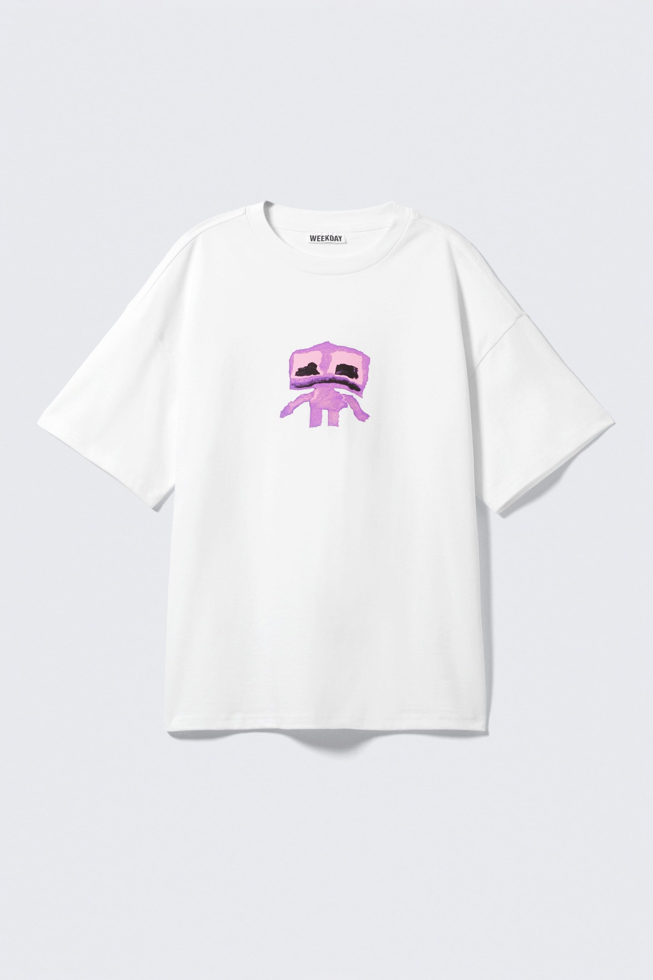 Vit - Rosa Sad Man - Boxig t-shirt med tryck - 0
