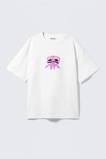 Vit - Rosa Sad Man - Boxig t-shirt med tryck - 0