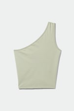 Oud kakigroen - Y2K one-shouldertop - 0