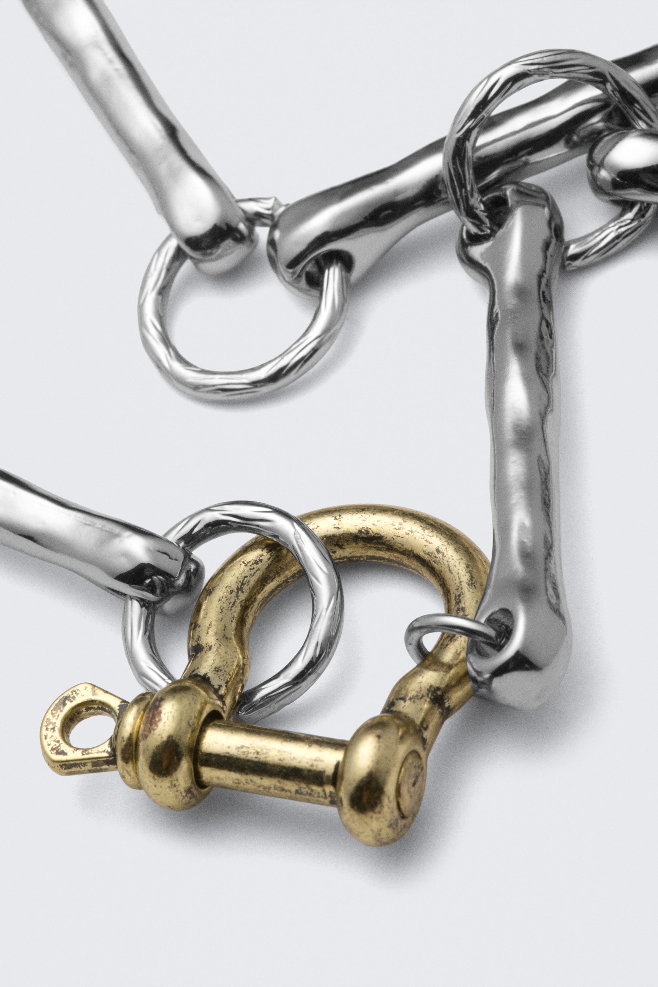 Silver & Golden - Metal Link Necklace - 2