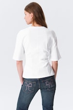 Vit - Figurnära t-shirt med insnitt - 2