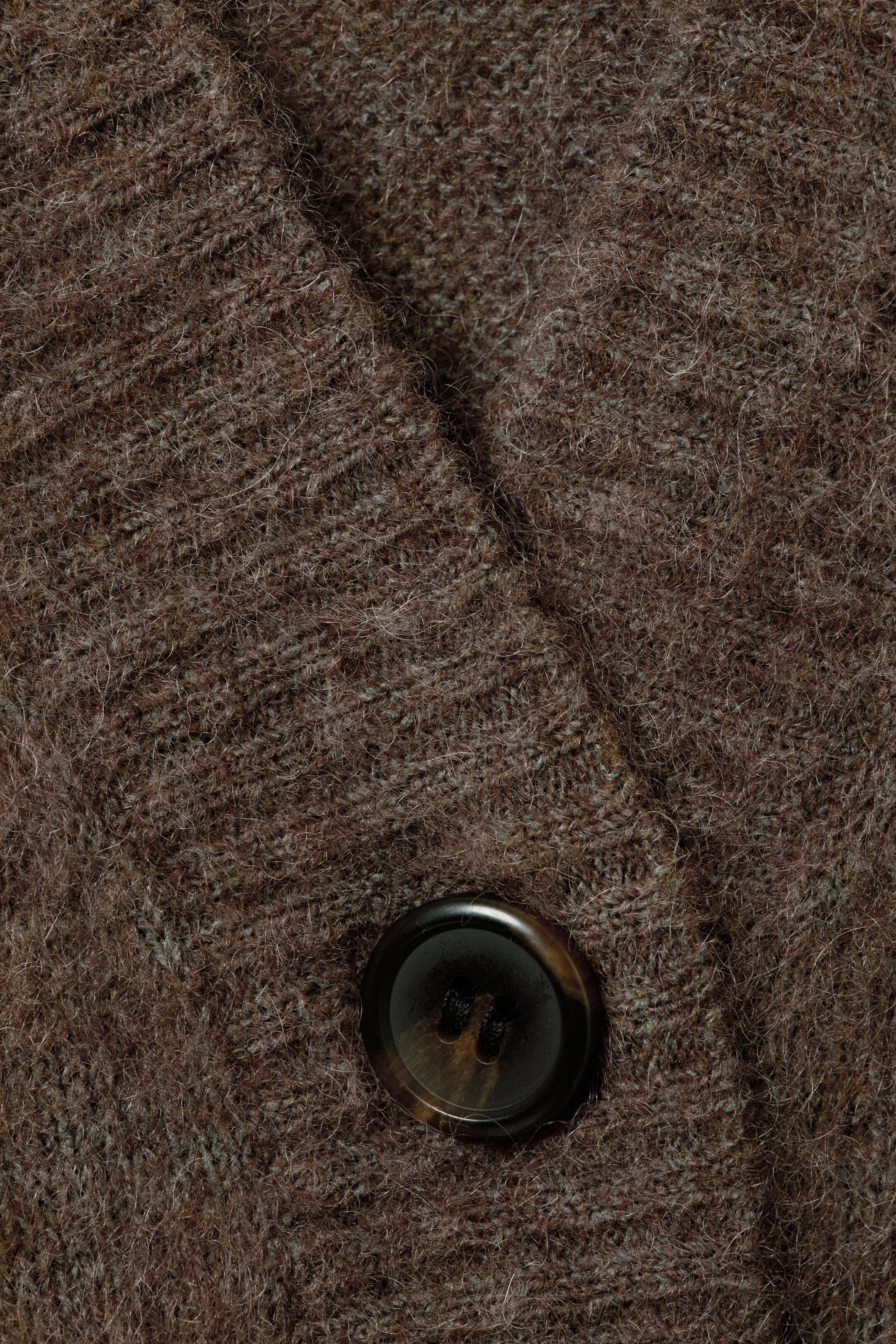 Agrandir l'image: Cardigan col V ample en mélange de mohair - Dark Brown Melange - FEMME | H&M BE 2