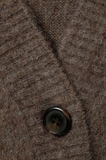 Dunkelbraun meliert - Weiter Cardigan mit V-Ausschnitt aus Mohair-Mix - 5