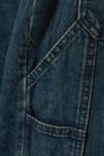 Petrol Blue - Loose Regular Waist Wide Carpenter Jeans - 1