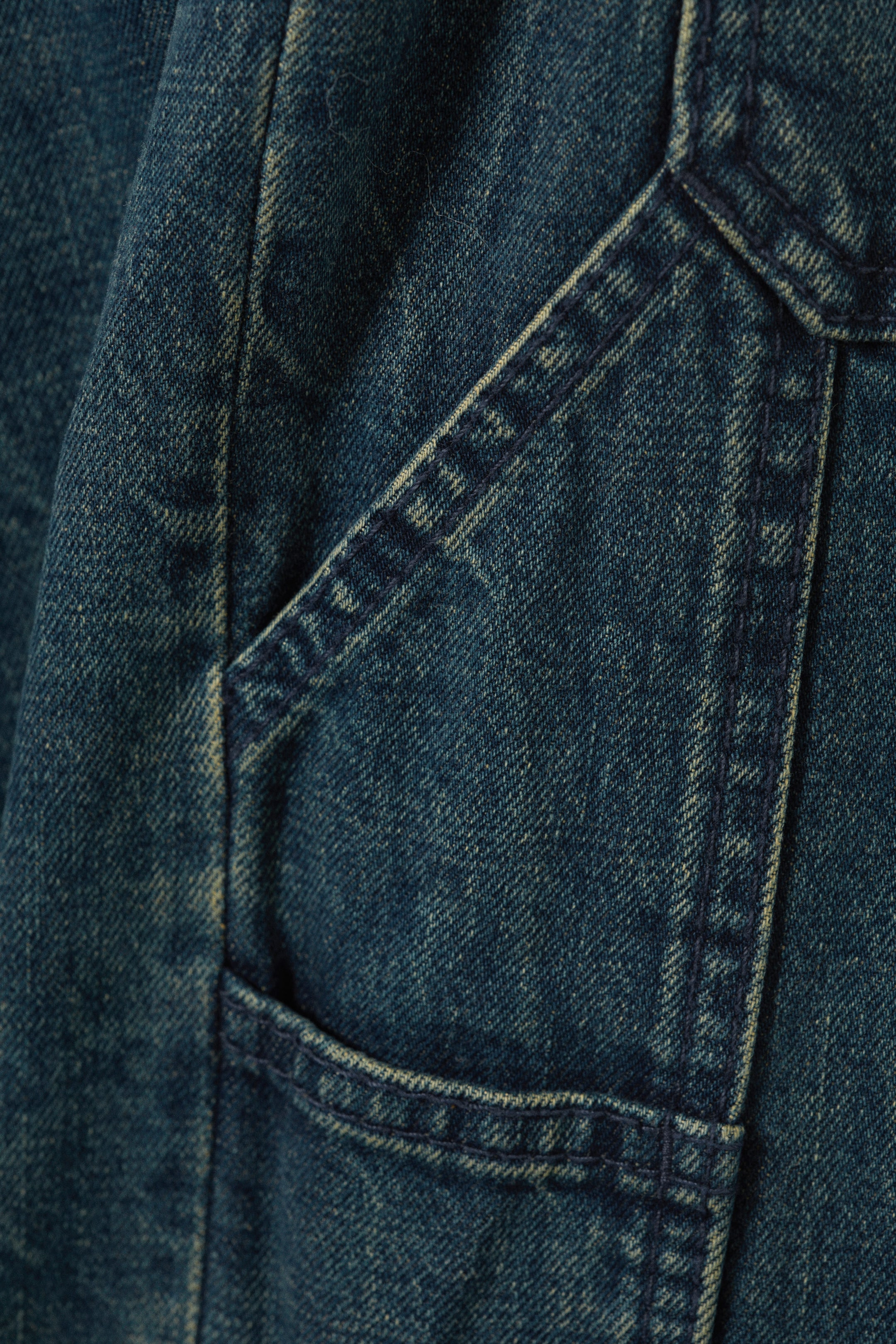 Petrolblau - Weite Zimmermannsjeans mit normaler Taille - 1