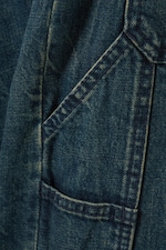 Petrolblau - Weite Zimmermannsjeans mit normaler Taille - 1