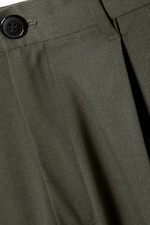 Dark Green Melange - Uno Loose Suit Trousers - 2