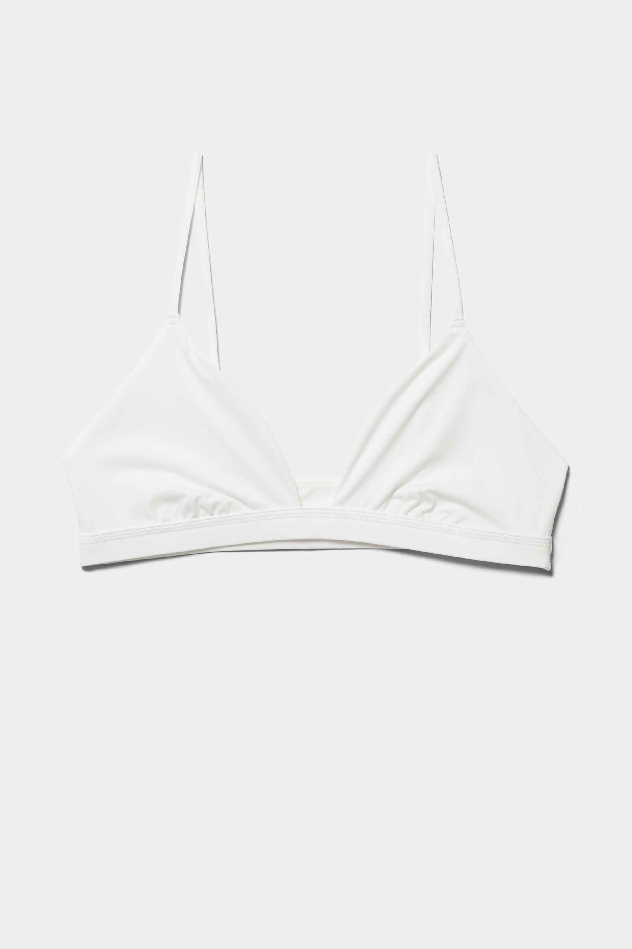 White - Soft Triangle Bralette - 0