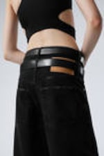Tuned Black - Schwarz - Dual High Waisted Loose Wide Leg Jeans - 5