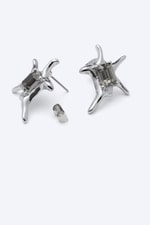 Silver - Sculptural Stud earrings - 1