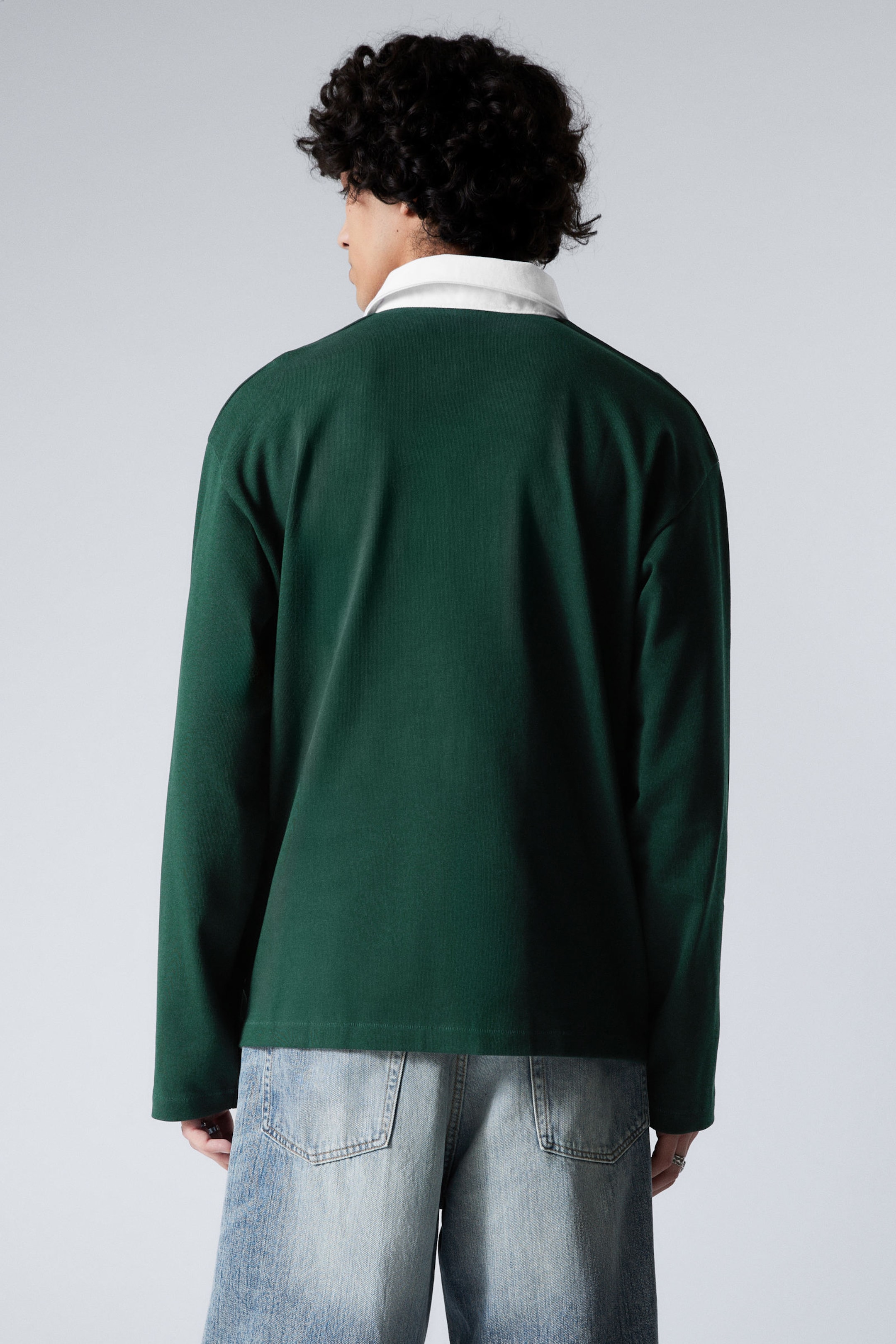 Dark Green - Long-Sleeved Rugby Shirt - 2