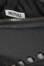 Black - Studded Faux Leather Shoulder Bag - 2
