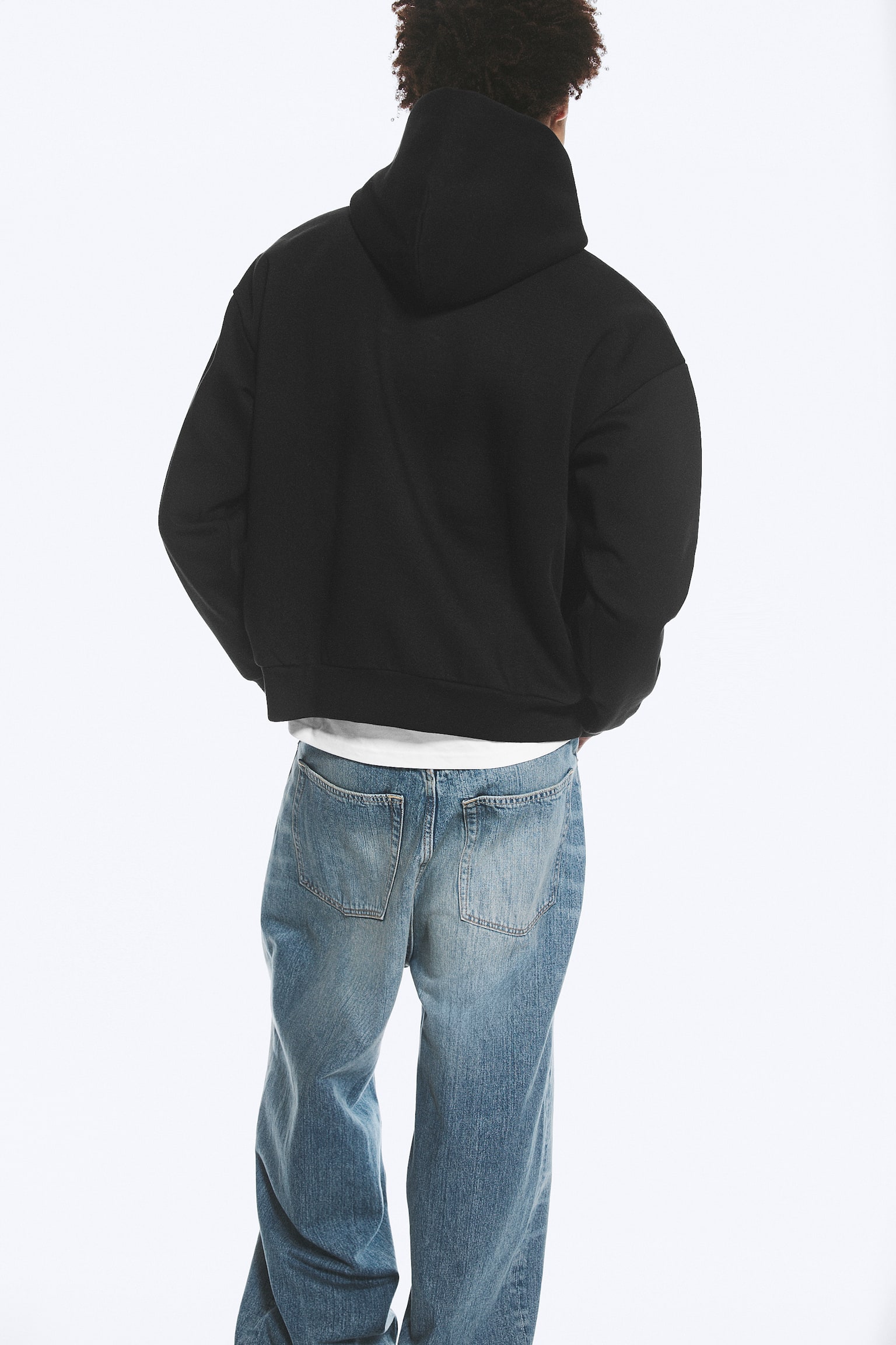 Loose fit hoodie - Svart/Gråmelerad/Tvättad grön/Tvättad mörkbrun - 5