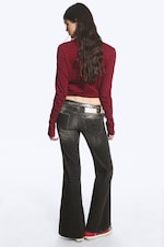 Mustard Black - Black - FLARE LOW RISE FLARED SKINNY JEANS - 4