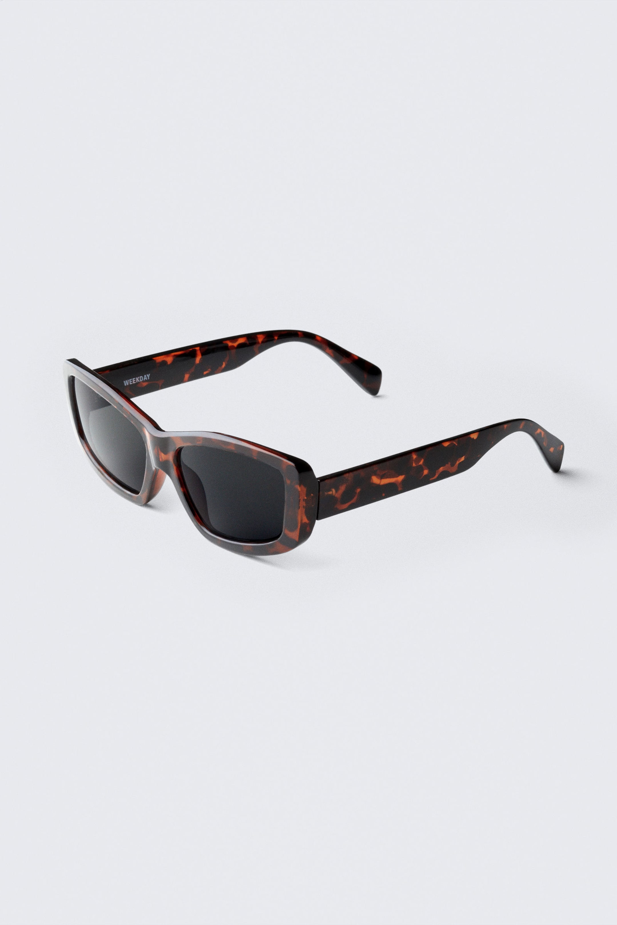 Braune Schildkröte - Mittelbreite rechteckige Sonnenbrille - 2