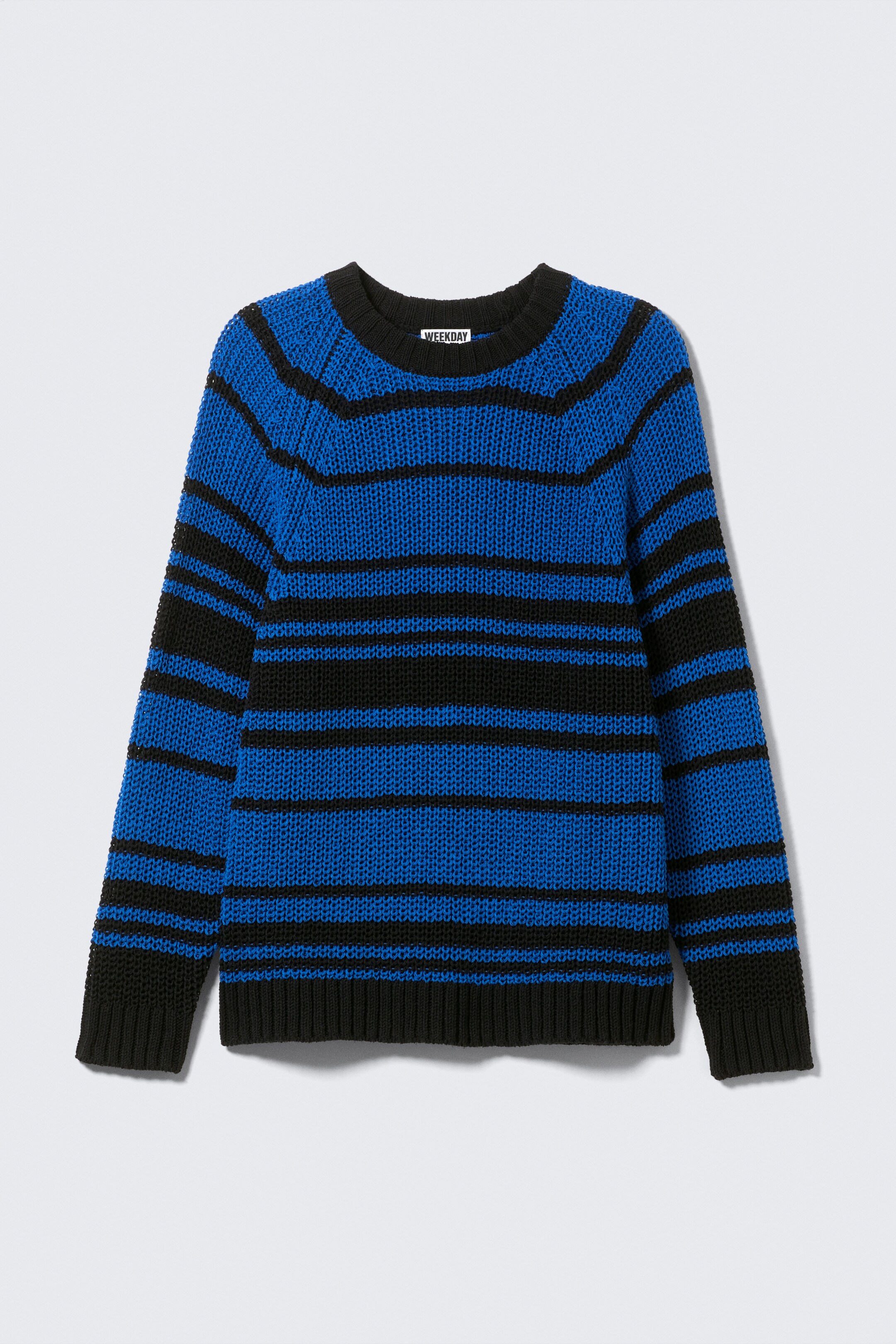 Vezi imaginea mai mare: Pulover tricotat cu mâneci raglan în dungi - Striped Blue - BĂRBAŢI | H&M RO 5