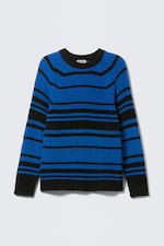 Bleu rayé - Pull rayé à manches raglan - 0