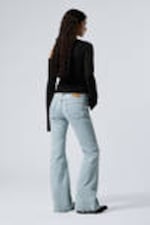 Snow Blue - Light Blue - Flame Low Rise Slim Flared Leg Jeans - 4