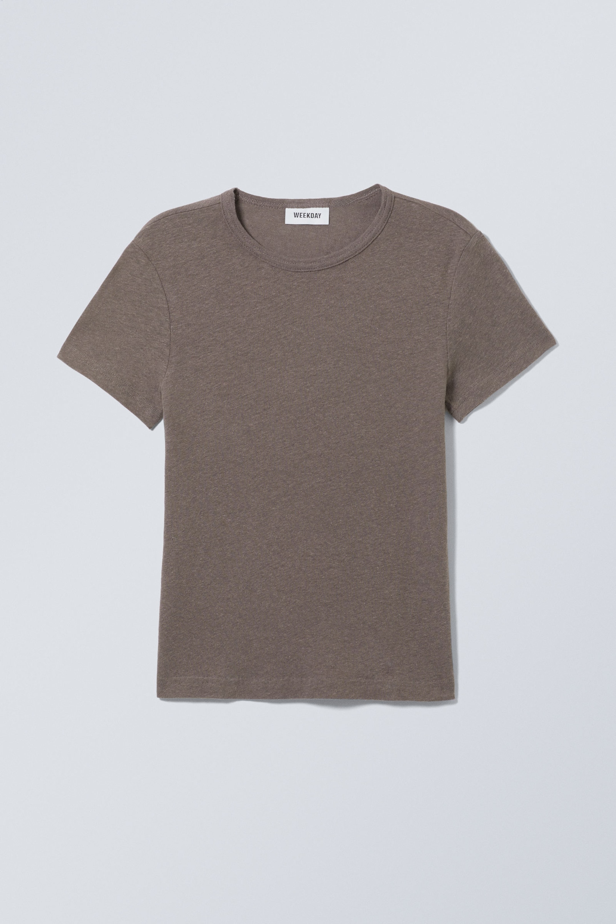 Dark Mole - Sheer Fitted Linen Blend T-shirt - 0