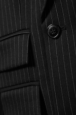 Schwarz - Nadelstreifen - Doppelreihiger Blazer mit körpernaher Passform - 6