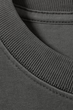 Dark Grey - Loose Boxy Long-Sleeved T-shirt - 4