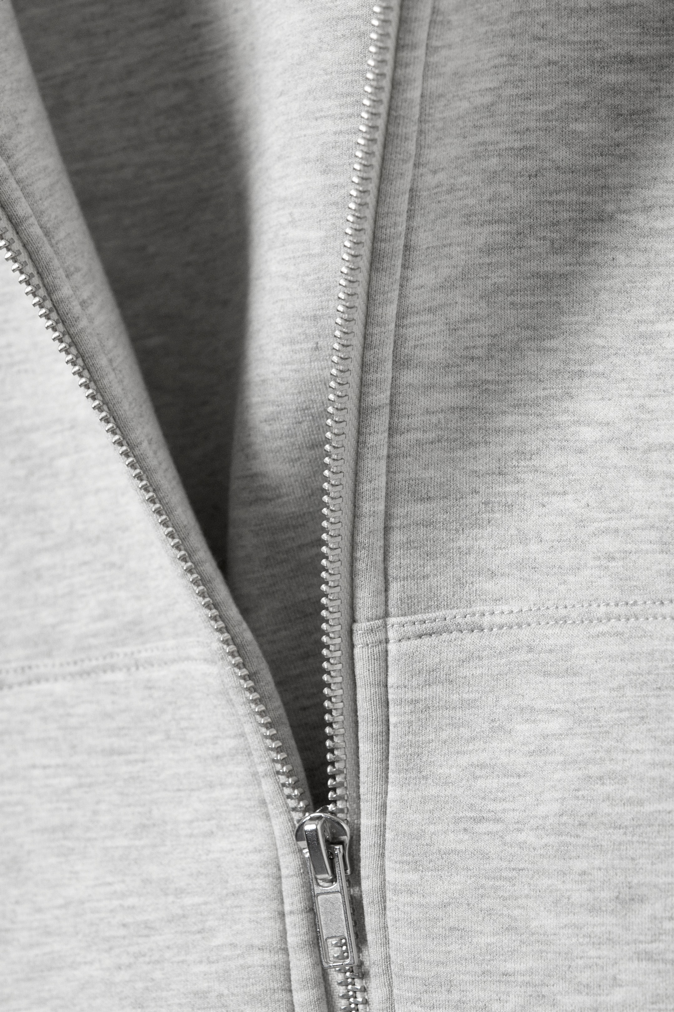 Ver imagem maior: Hoodie Scuba com Fecho de Corte Largo - Cinzento mesclado - SENHORA | H&M PT 5