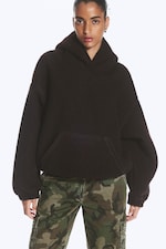 Dark Brown - Wool-blend hoodie - 0