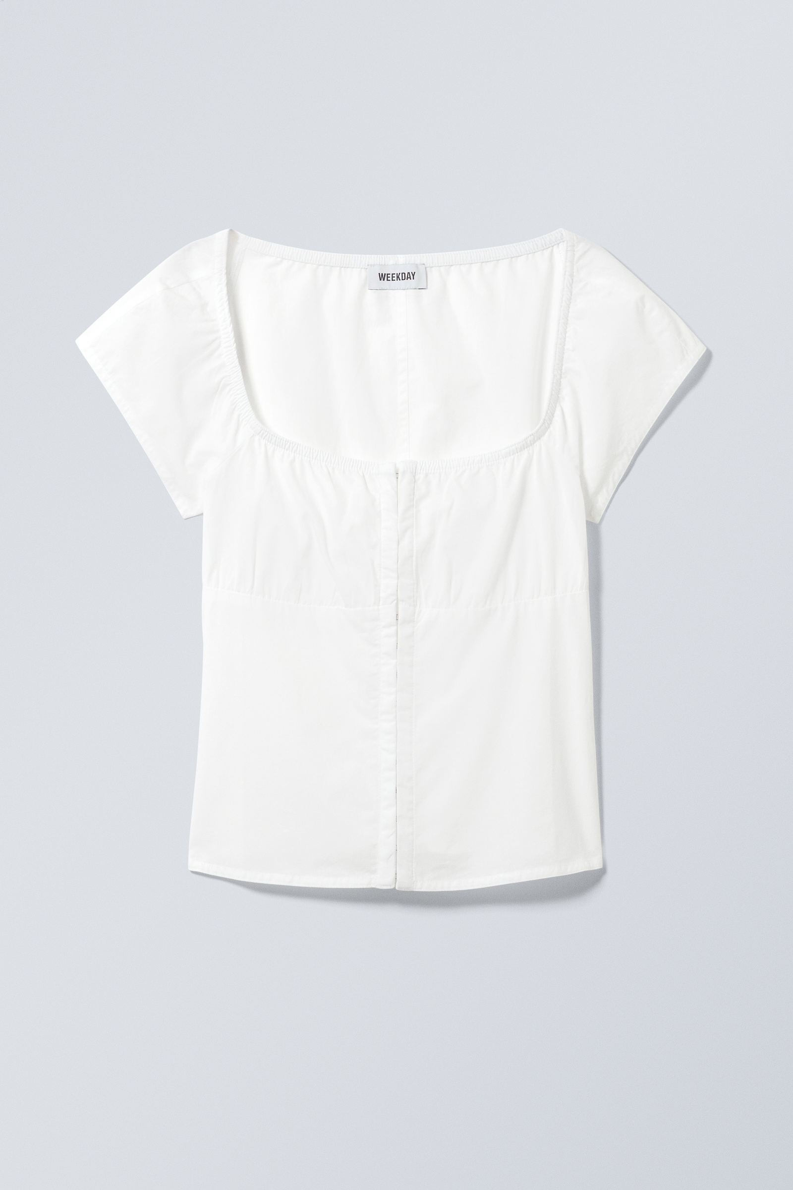 short sleeve square neck blouse - White | Weekday GB