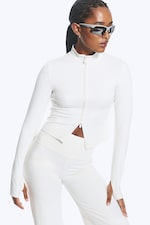 White - Zipped Sports Jacket - 1