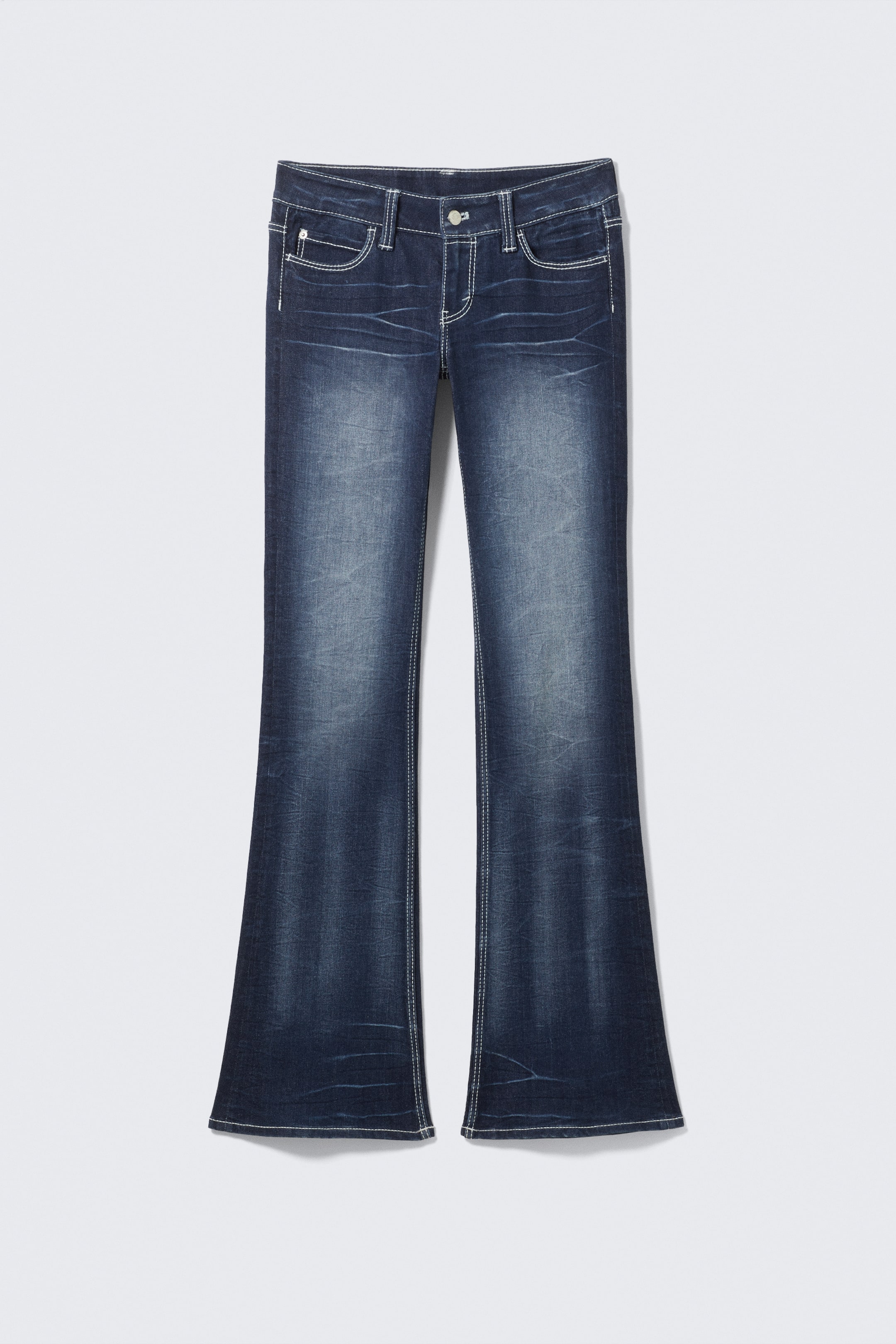 Ver imagen más grande: Vaqueros acampanados de tiro bajo Fancy Booty Bei - Marble Blue - Azul oscuro - MUJER | H&M ES 1