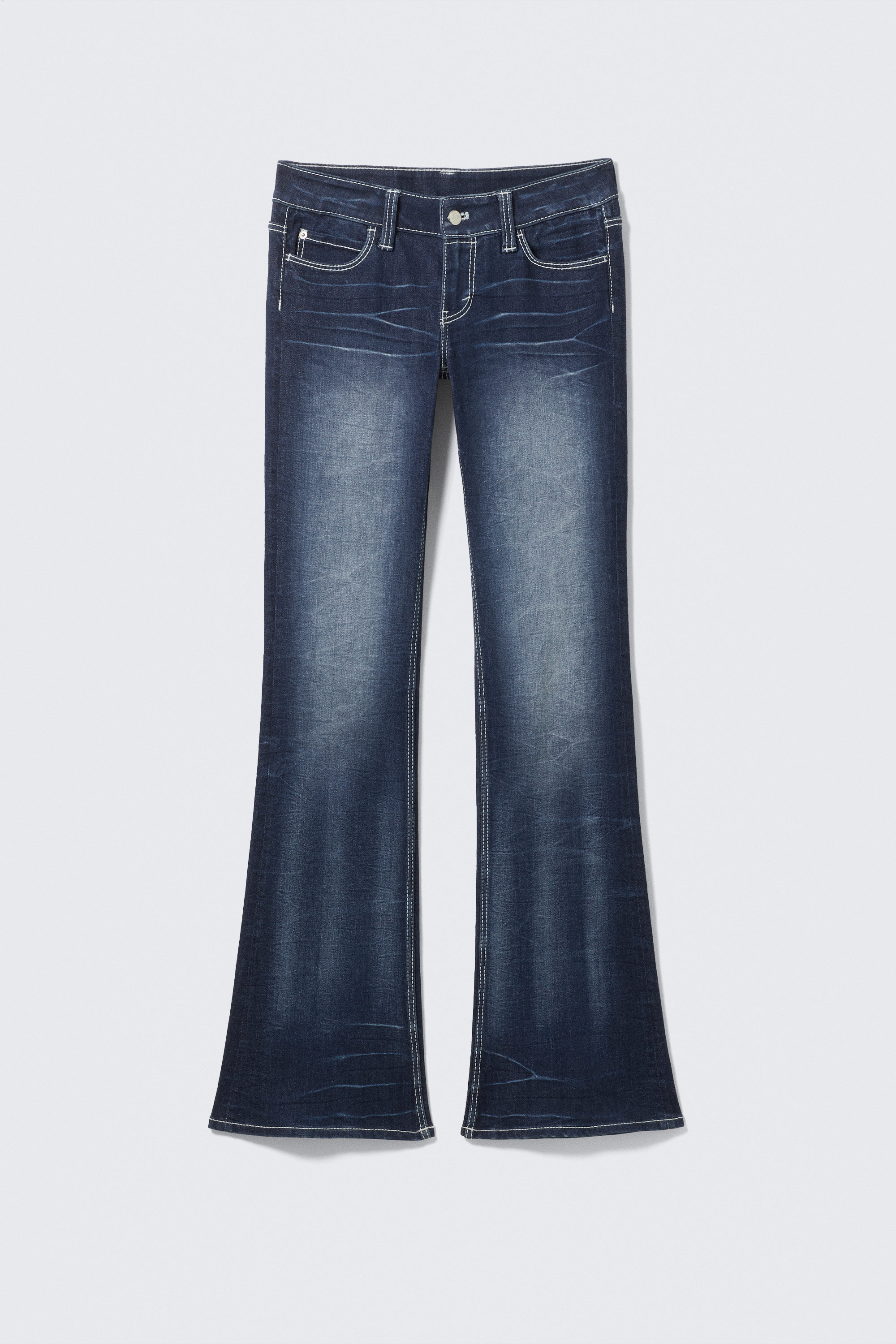 Marble Blue - Mörkblå - Fancy Booty Bei Low Waist Skinny Bootcut Jeans - 4