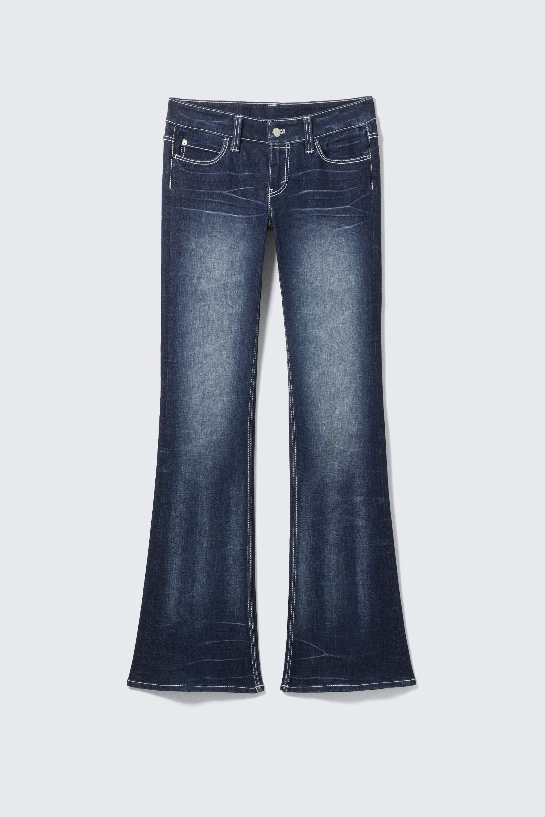 Marble Blue - Dark Blue - Fancy Booty Bei Low Rise Skinny Bootcut Jeans - 4