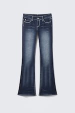 Marble Blue - Dark Blue - Fancy Booty Bei Low Rise Skinny Bootcut Jeans - 4