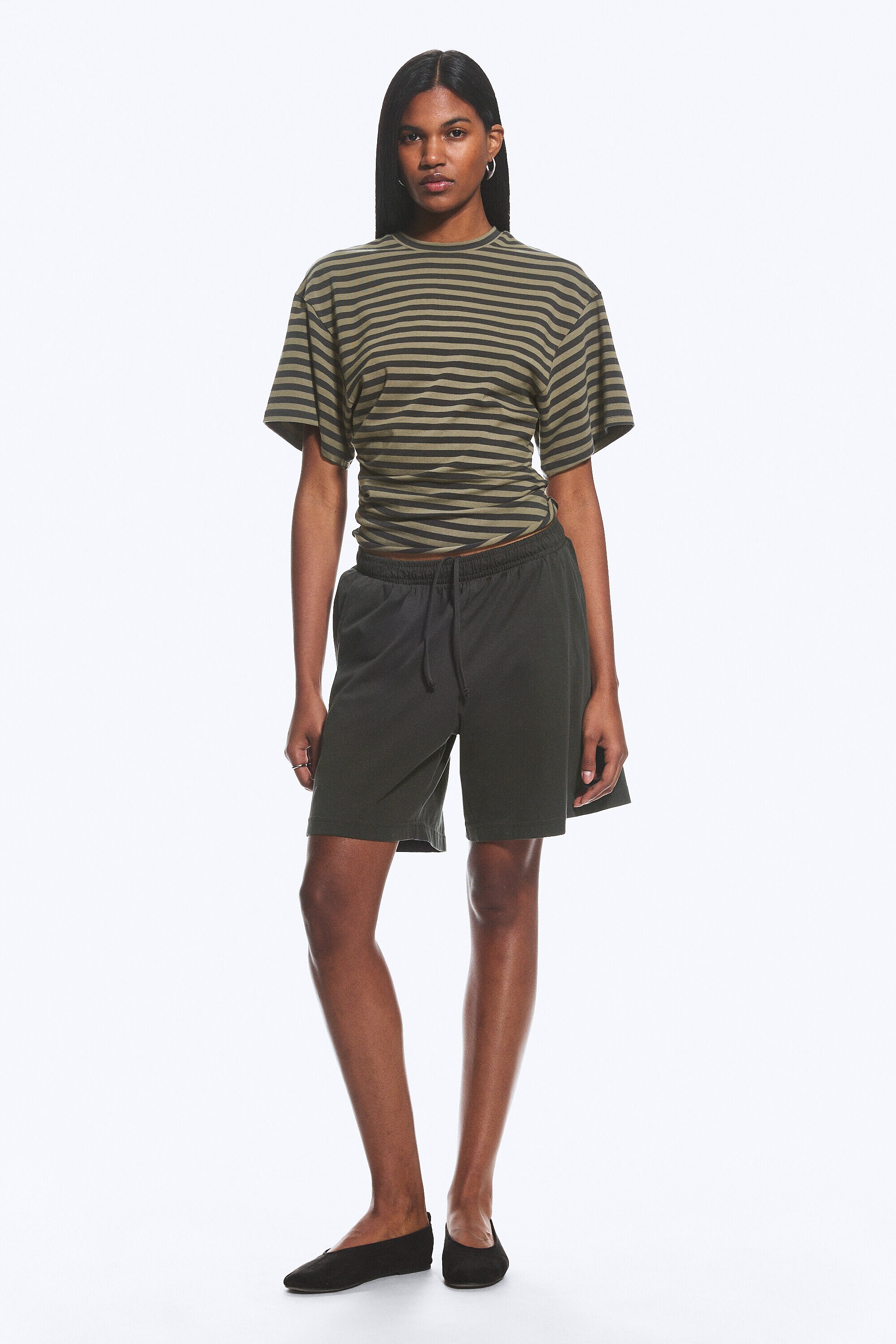 layered two-piece bolero top - Striped Blue | Weekday WW