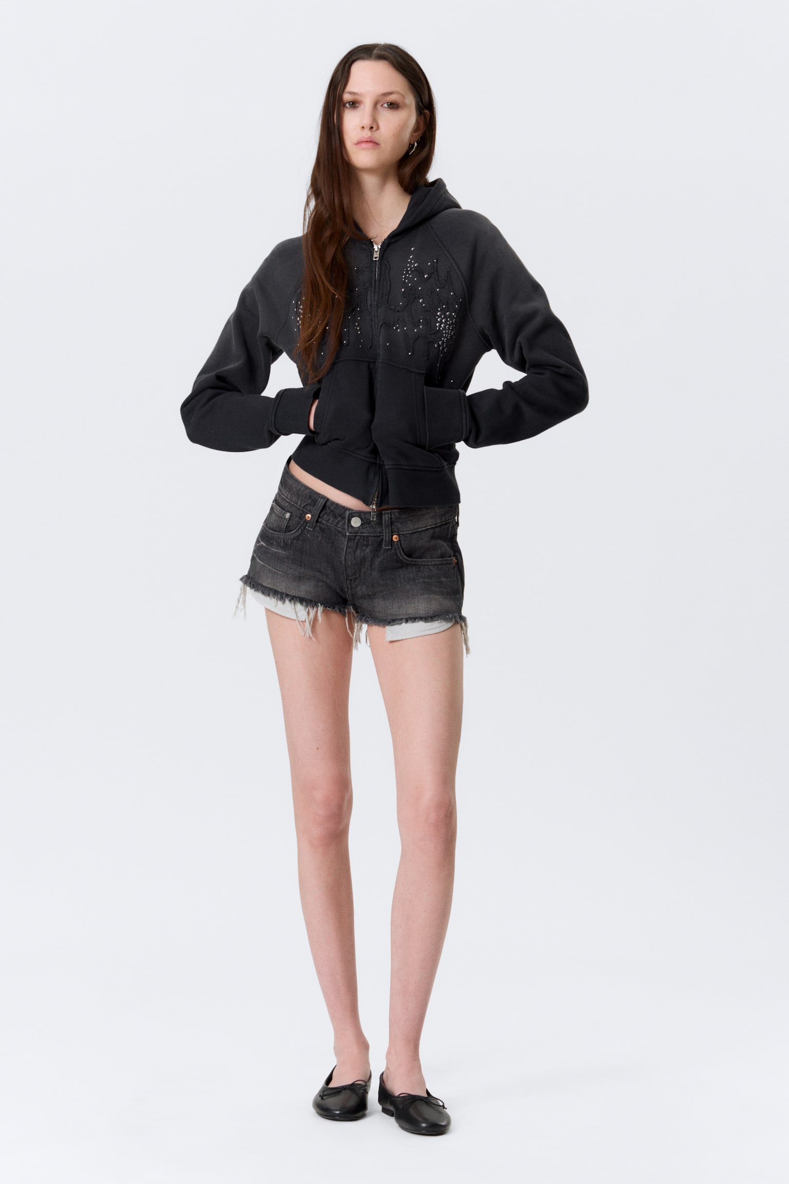 Shorts denim Venus Frayed Low Rise - Chelsea Black - Negro/Blue Hymn - Azul medio - 1