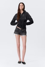 Chelsea Black - Black - Venus Frayed Low Rise Denim Hotpants - 0