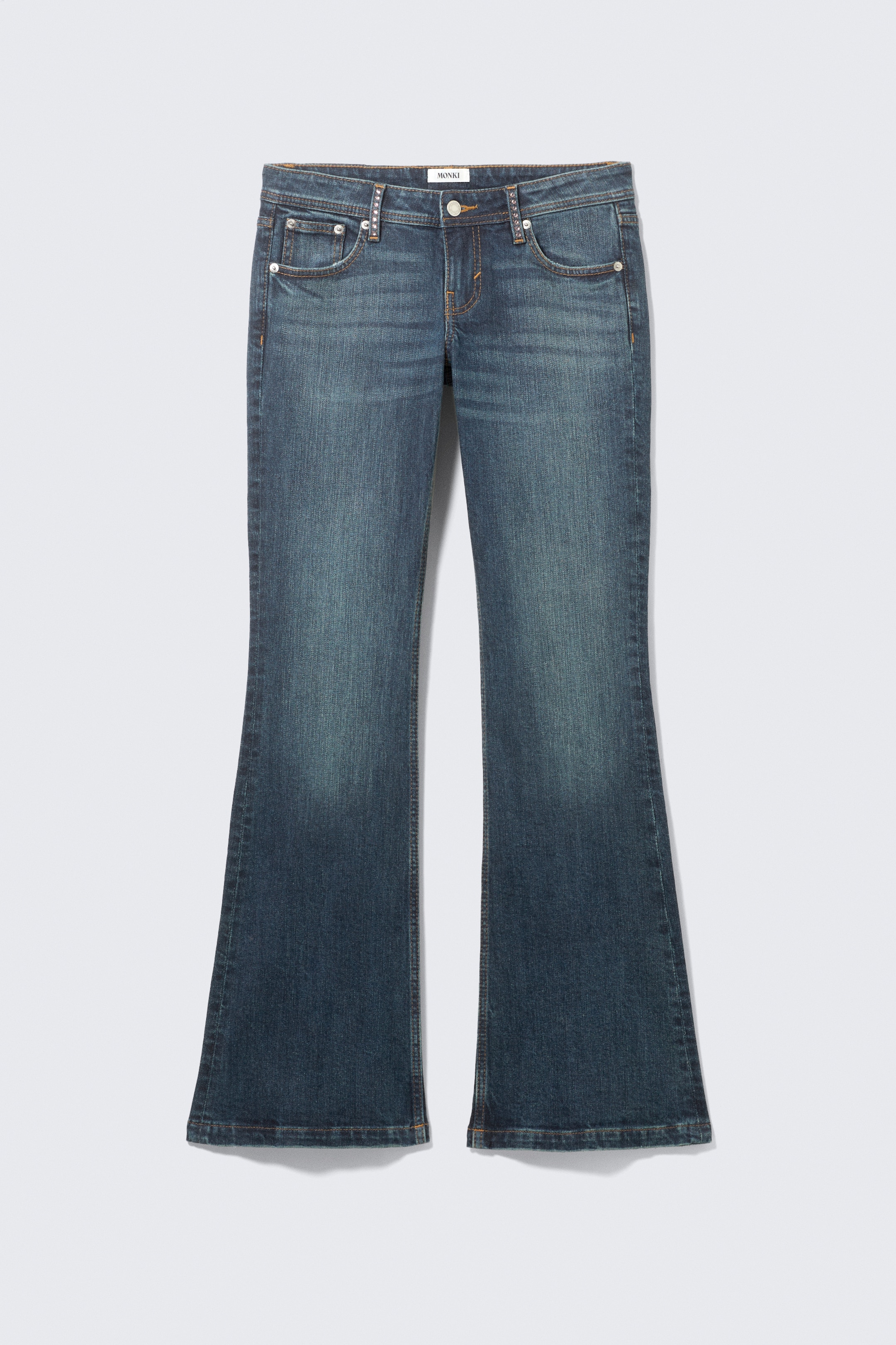 Agrandir l'image: Jean évasé orné taille basse - Bleu orné - Bleu foncé - FEMME | H&M CH 1