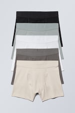Black/Grey/White/Brown/Beige - 5-pack Boxer Briefs - 0