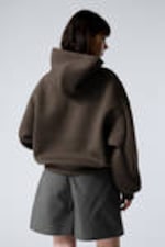 Dark Brown - Oversized Scuba Hoodie - 3
